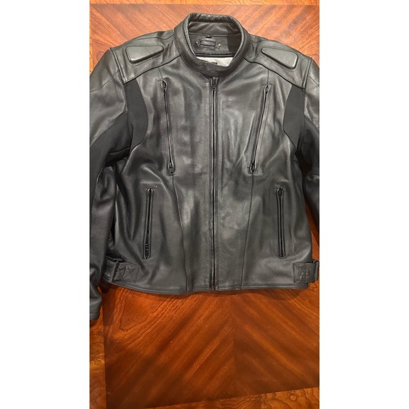 XElement Motorcycle Jacket W/Zip Liner Black Heavy Duty 100% Leather Size Large - Picture 1 of 12